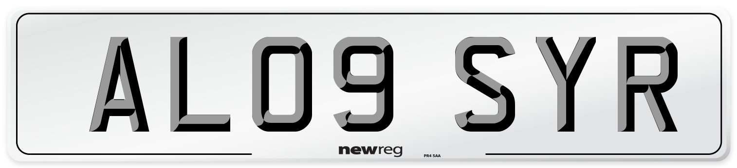 AL09 SYR Number Plate from New Reg
